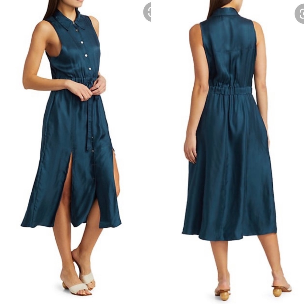 Sold🎈Cinq a Sept blue midi dress 6 - Picture 3 of 7
